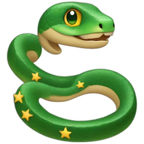 snake wrapped around star emoji