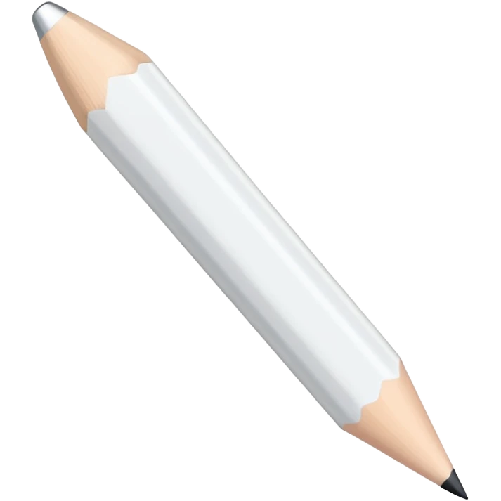 white colored pencil with a sharp white tip emoji