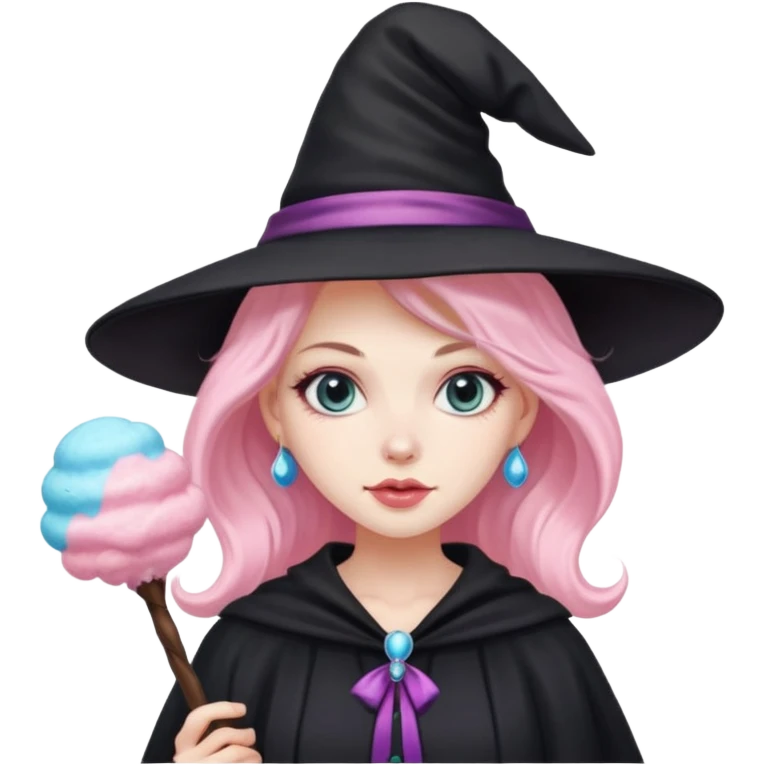 Witch with cotton candy emoji