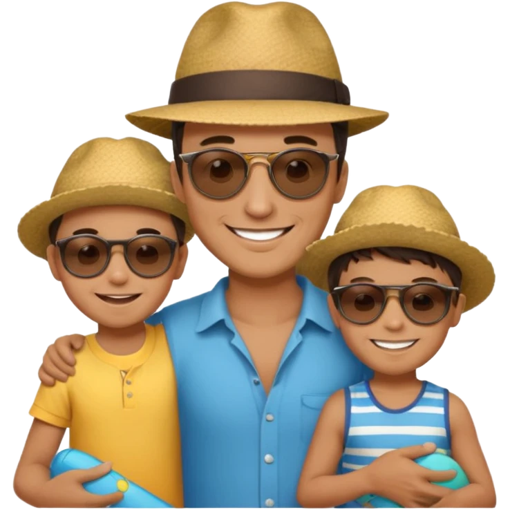 Men with 2 kids emoji