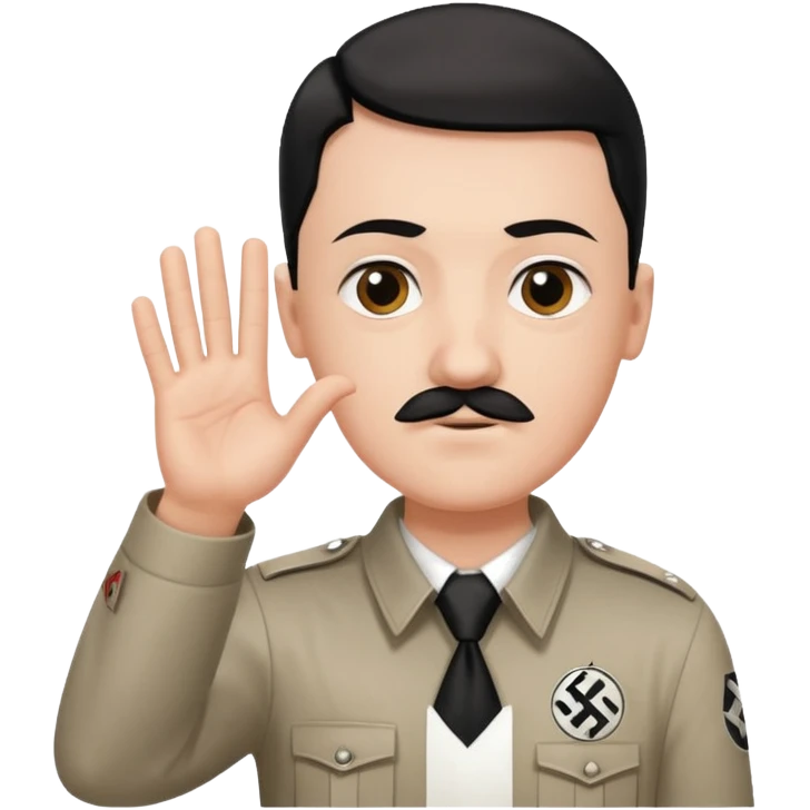 Hitler salute with nazi symbol on shirt emoji