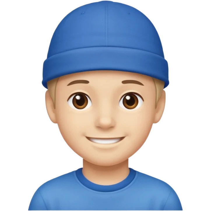 smiling boy in blue hat emoji