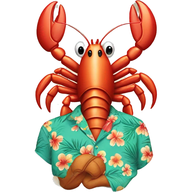 Lobster wearing Hawaiin shirt emoji