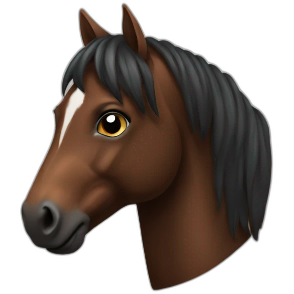 Cheval marron noir emoji