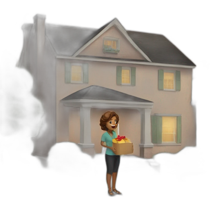 A womanat her doorstep emoji