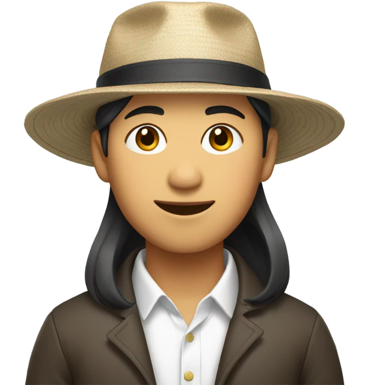 Asian with hat emoji
