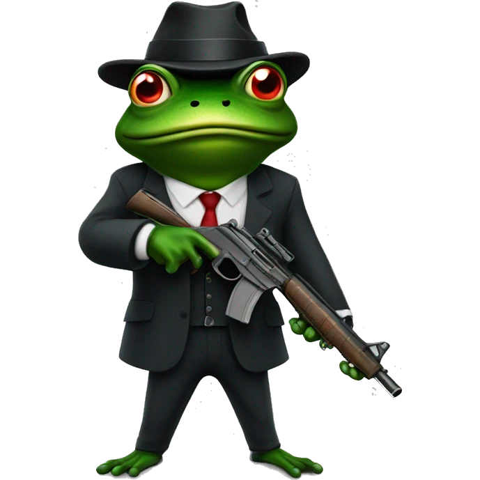 frog hitman with gun emoji