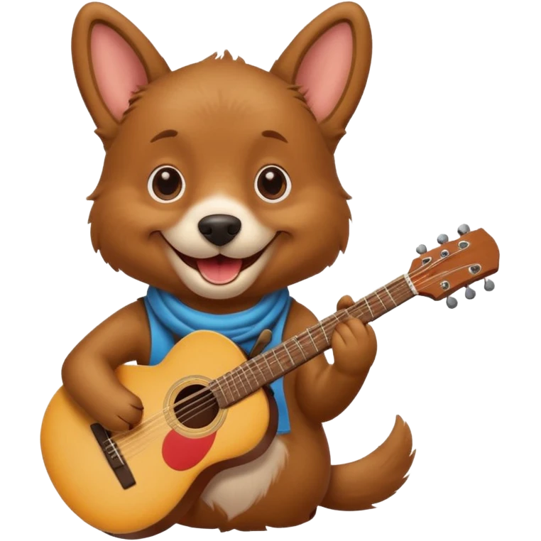 happy dog playing guitar emoji