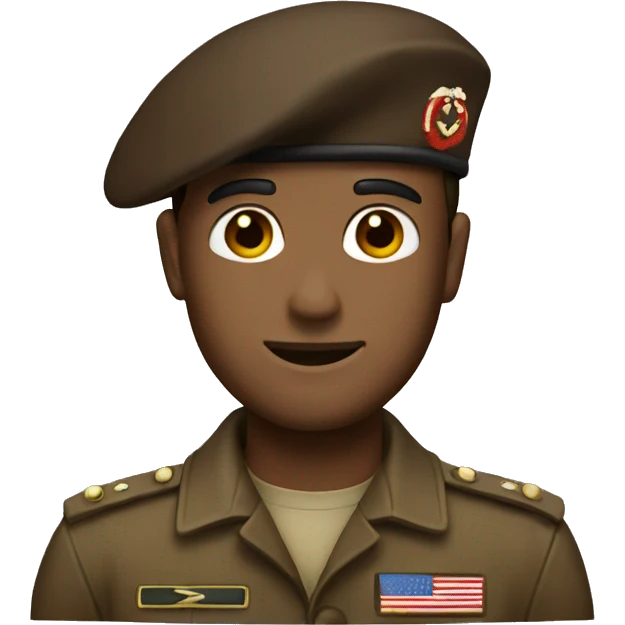A brown military beret  emoji
