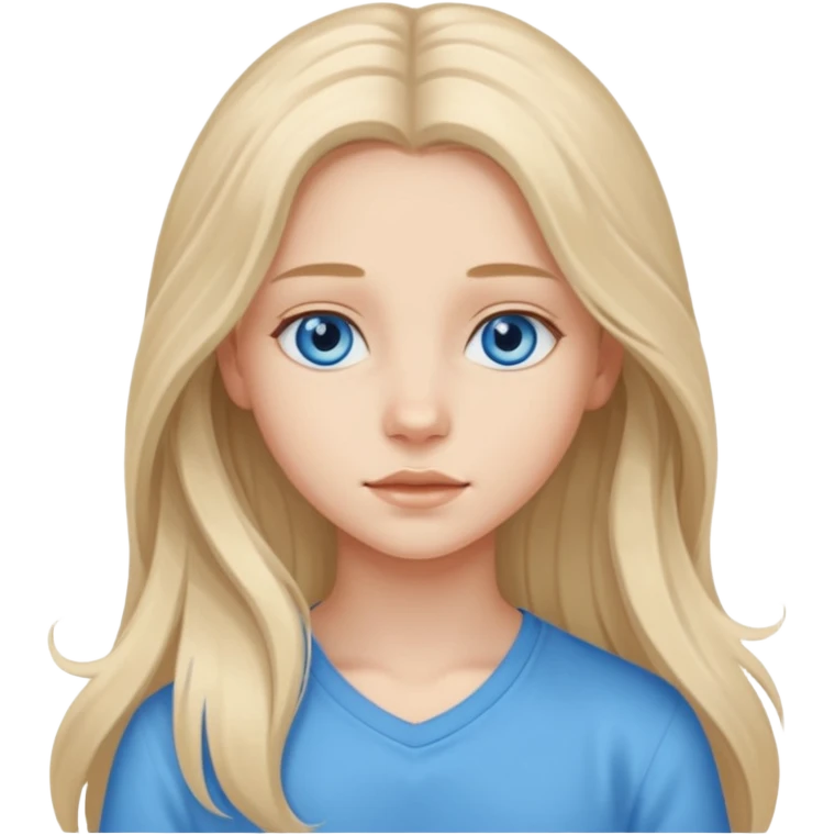 An bloude girl teen-adoult very  long hair emoji