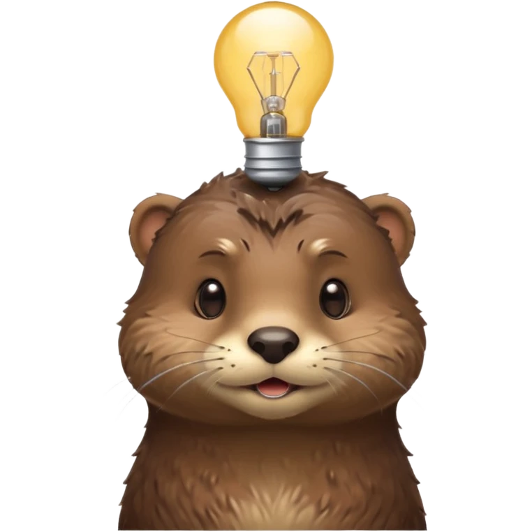 otter with lightbulb on the head emoji