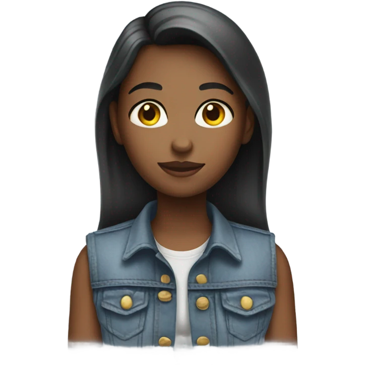 Girl with a Jean vest emoji