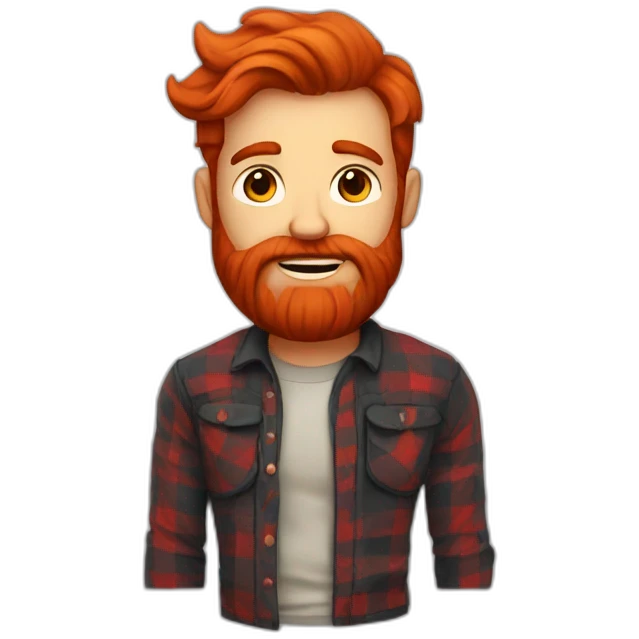 cool red bearded guy in plaid emoji