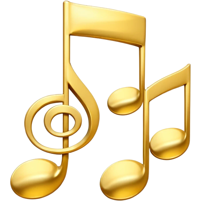 drei musiknoten in goldfarben emoji