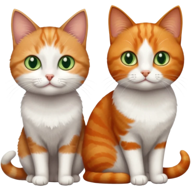 3 tiny different coloured short haired cats including a dark grey and white cat with green eyes,and  a ginger and white with orange eyes and a brown tabby and white with hazel eyes emoji