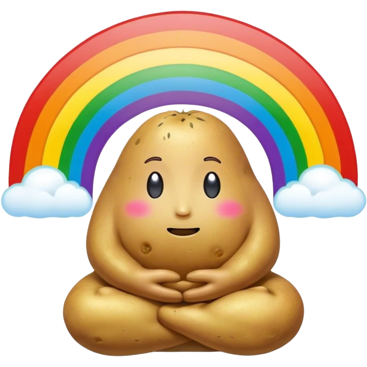 rainbow meditating potato emoji