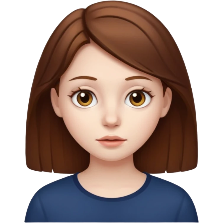 Girl with brown hair and eyes and she has a temperature  emoji