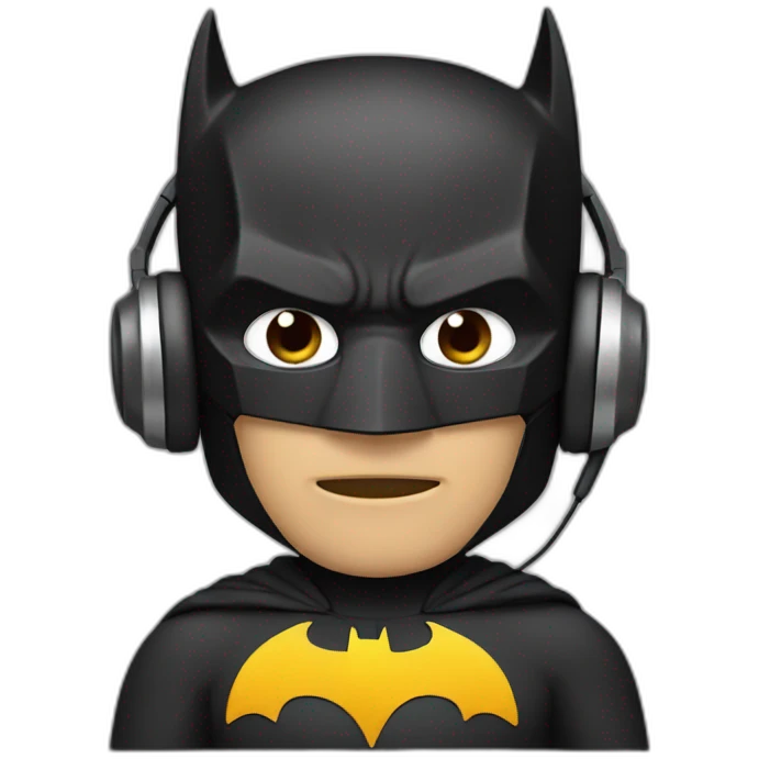 batman with headphone emoji