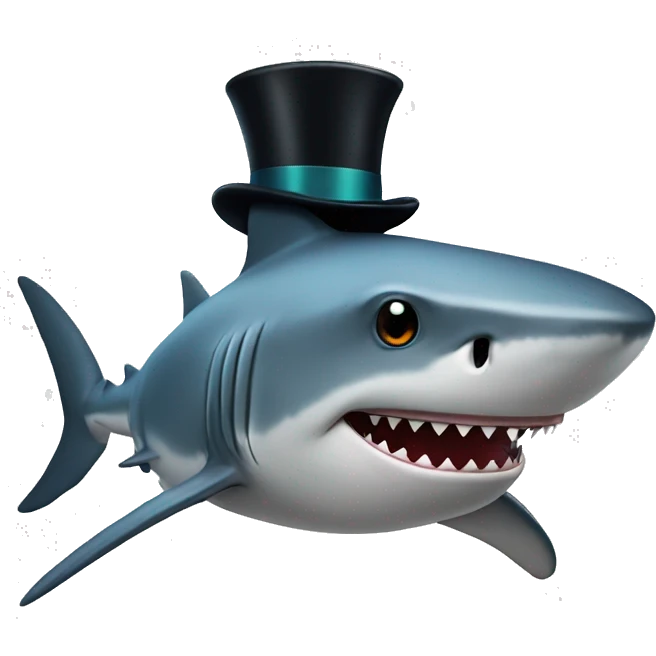 Shark with top hat emoji