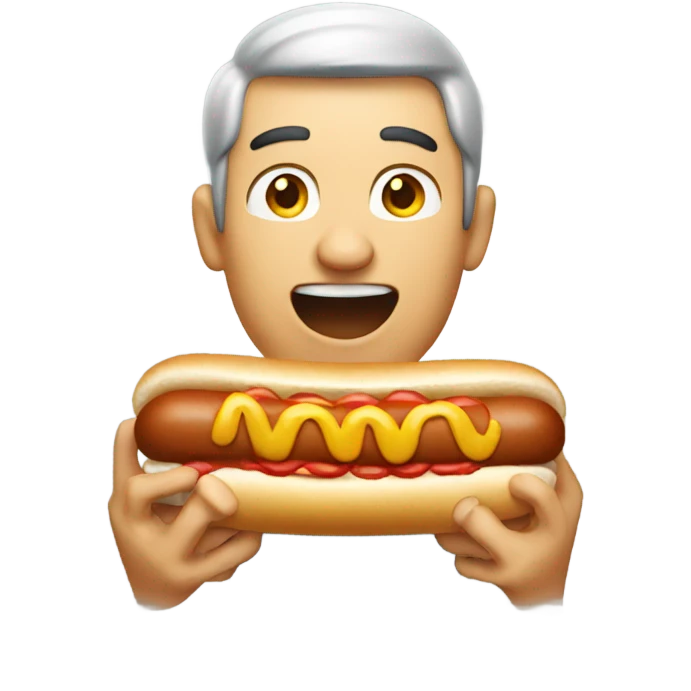 Man sucking on a hotdog emoji