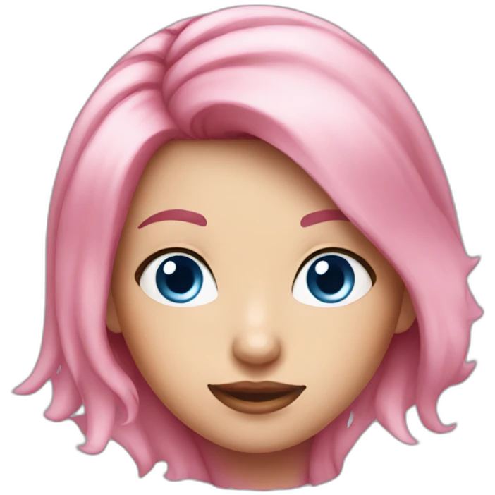 Pink-hair-girl blue-eyes emoji
