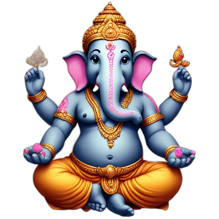 ganesha hindu god with 4 hands emoji