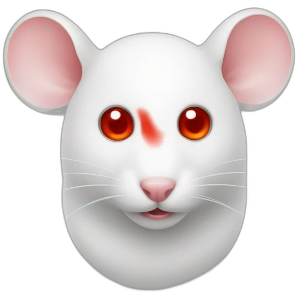 white Mouse red eye emoji
