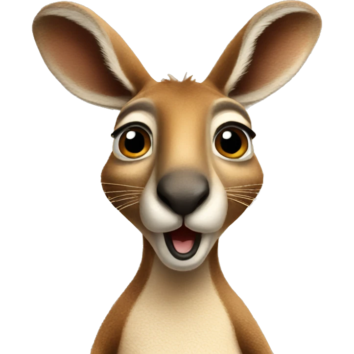 A kangaroo shrugging with it's hands upwards emoji