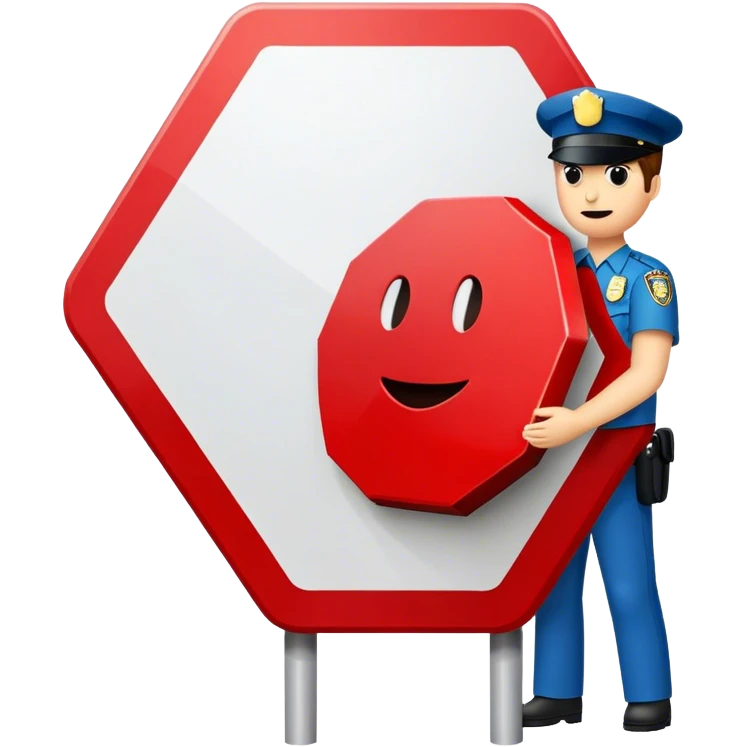placa de transito vermelha escrito pare emoji
