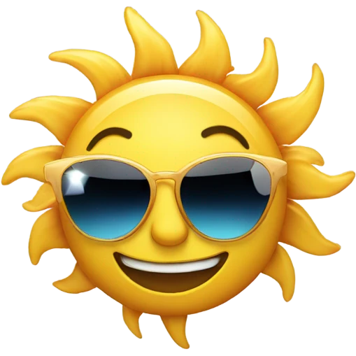 Sun with sunglasses  emoji