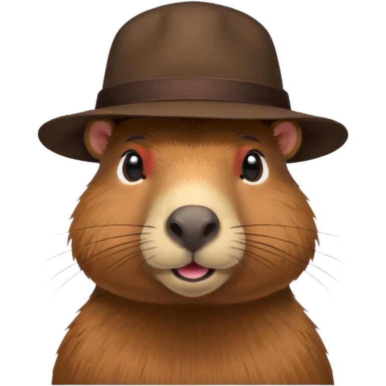 Realistisk Capybara med hat emoji