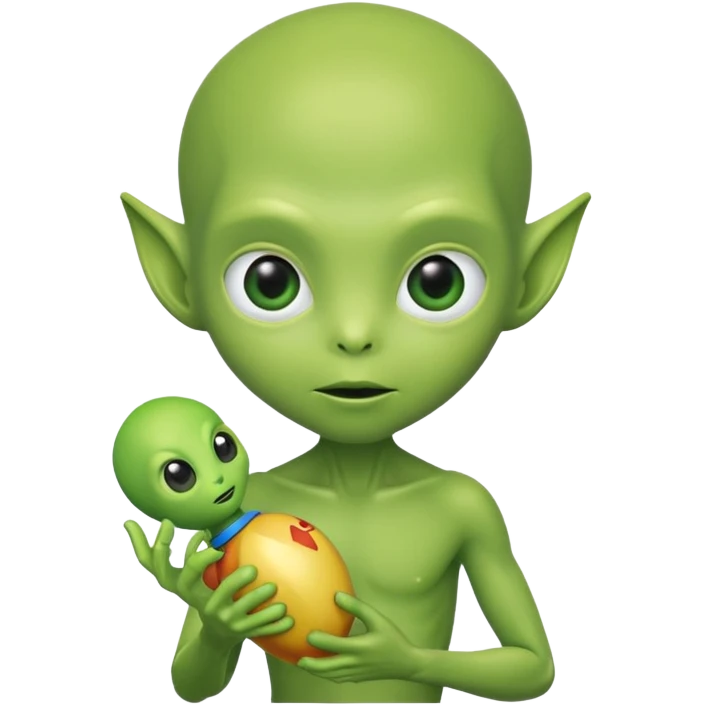 Green alien kid with toy


 emoji