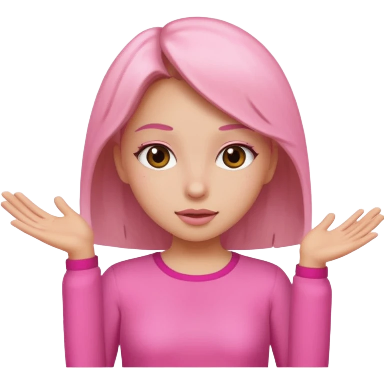 Girl in pink saying wow emoji