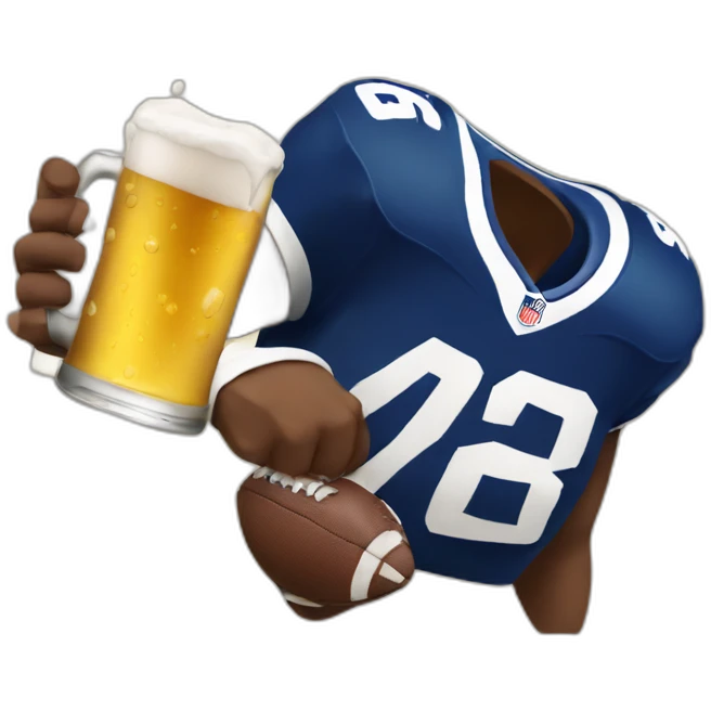 drinking beer with watching american football emoji