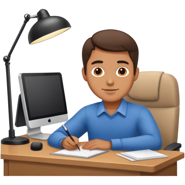 Guy sitting at desk emoji