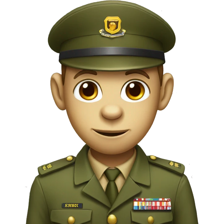 Monkey in a army uniform cartoon  emoji