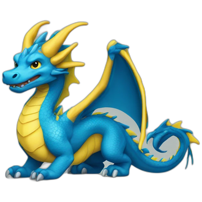 blue and yellow dragon emoji