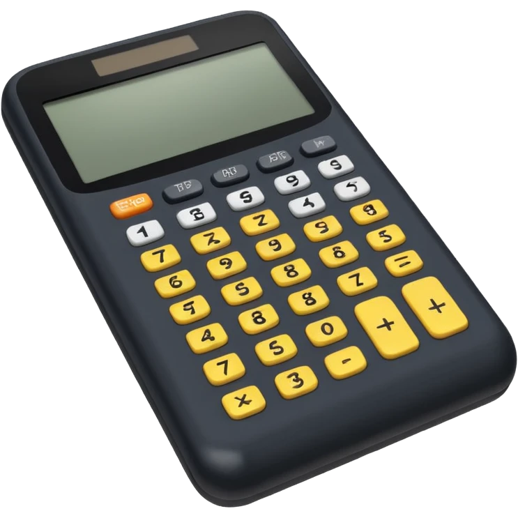 TI-89 graphing calculator emoji style, visible buttons, screen, overall shape, detailed emoji