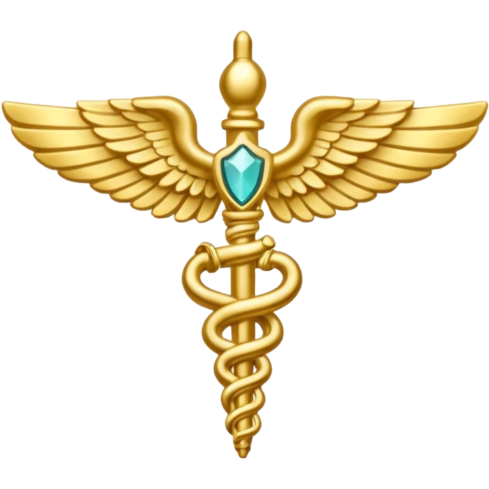 golden caduceus emoji