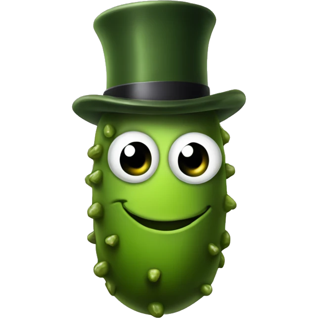 Pickle with a top hat emoji