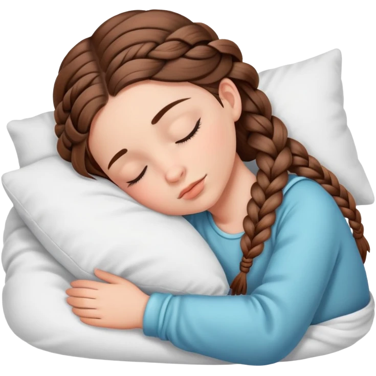 sleeping girl with braided hair emoji