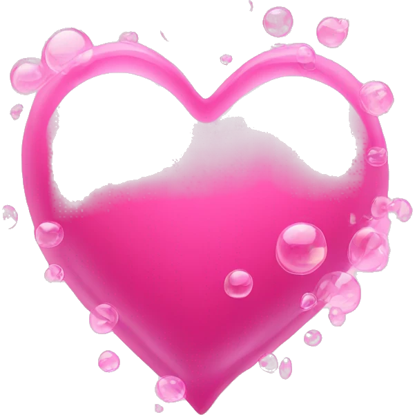 Pink heart with bubbles around it emoji