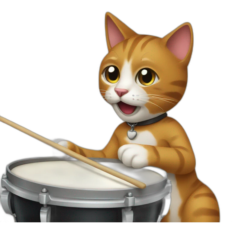 cat playing drums emoji
