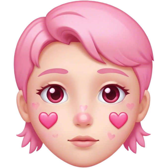 Blushy face with pink hearts emoji