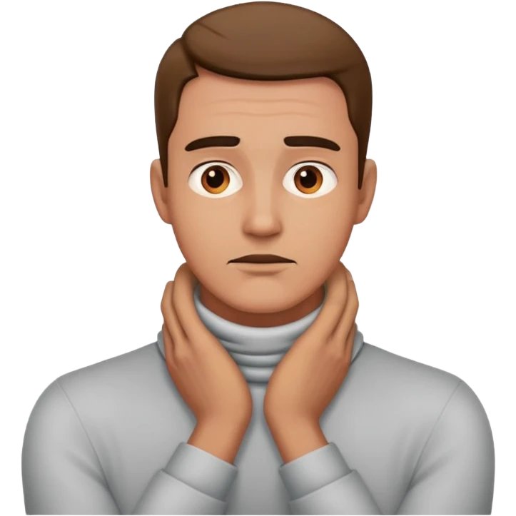 Man with hands around neck  emoji