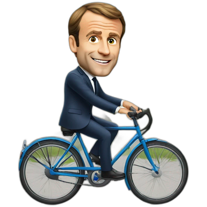 Emmanuel Macron ride a bike  emoji