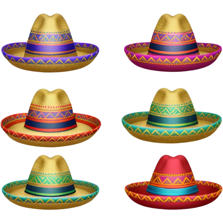 sombreros de mmesocp con entrono mexicacno emoji