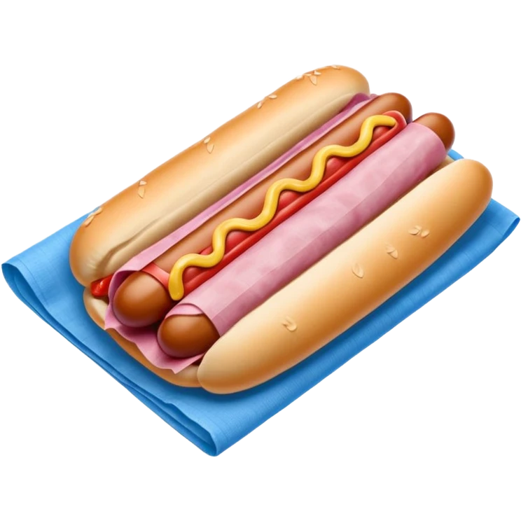 hotdog with napkin blue (#00A3E0) and red (#F9423A) emoji