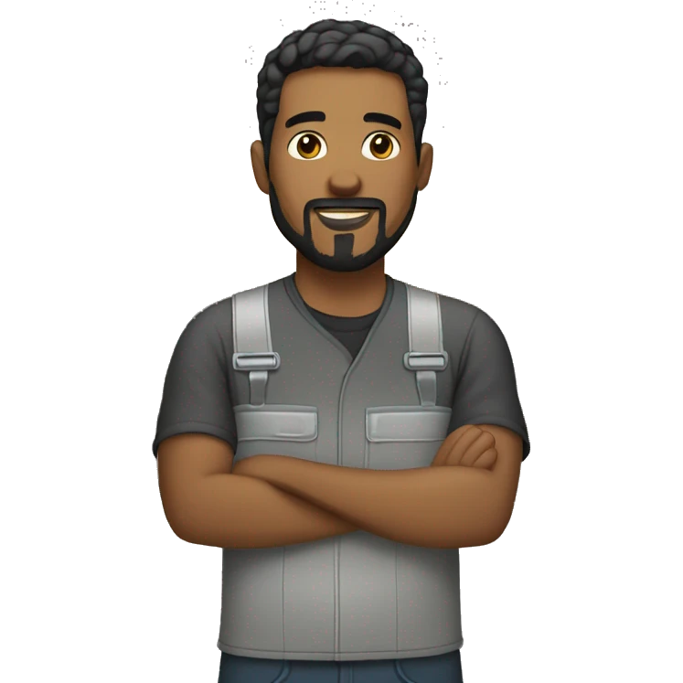 Mechanic with black short hair and goatee  emoji
