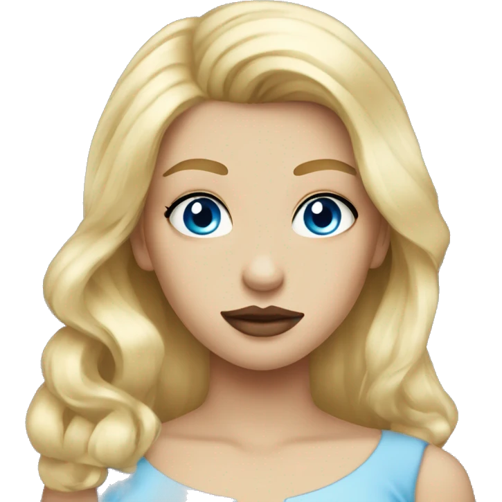 Blonde blue eyes princess big lips emoji
